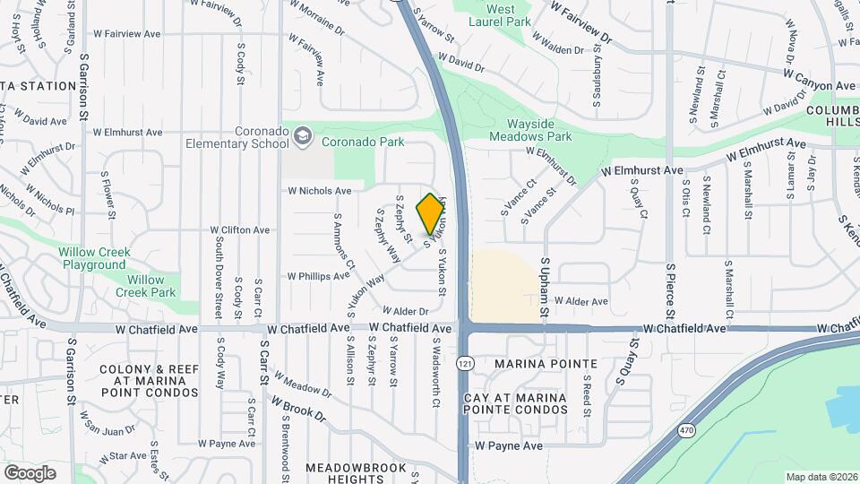 8097 S Yukon Way Map and Location Details