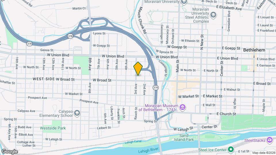 326 W Broad St Mapa y Detalles de la Ubicación