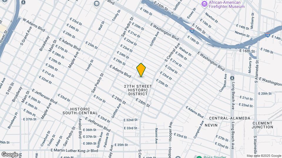 927 E Adams Blvd Map and Location Details
