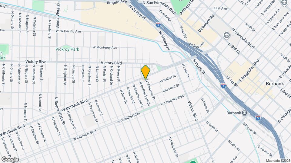 917 N Mariposa St Map and Location Details