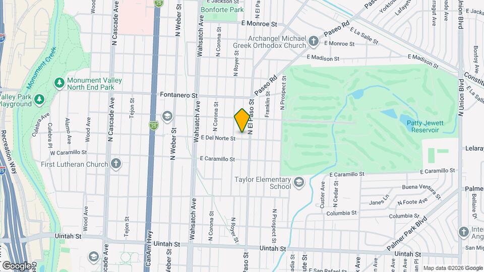 612 E Del Norte St Map and Location Details