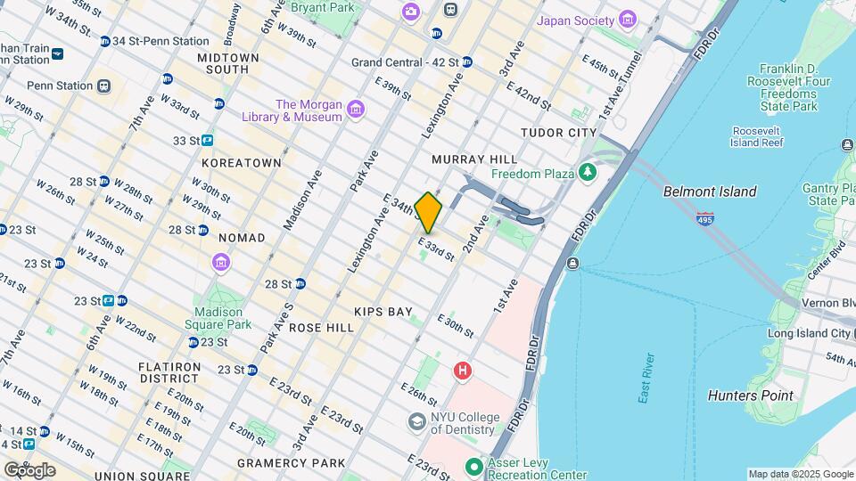 207 E 33rd St Mapa y Detalles de la Ubicación