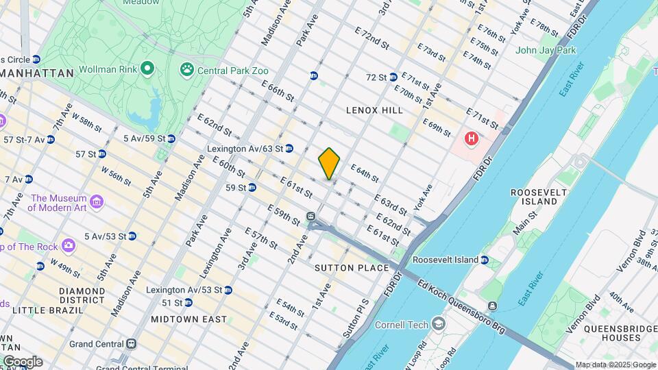 253 E 62nd St Map and Location Details