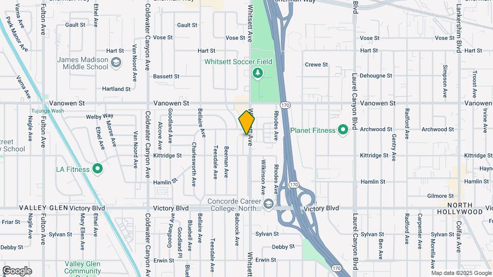 6645 Whitsett Ave Map and Location Details
