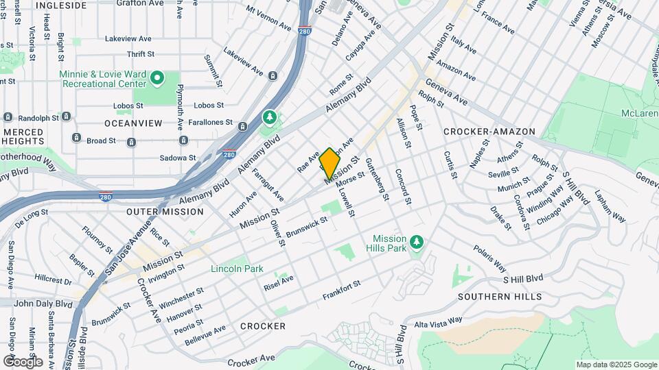 5625 Mission St Mapa y Detalles de la Ubicación
