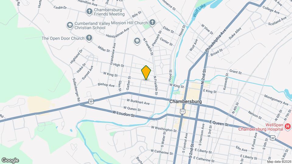 254 W King St Mapa y Detalles de la Ubicación