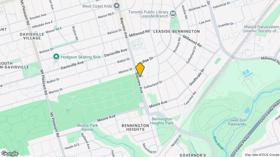 1351 Bayview Ave Map and Location Details