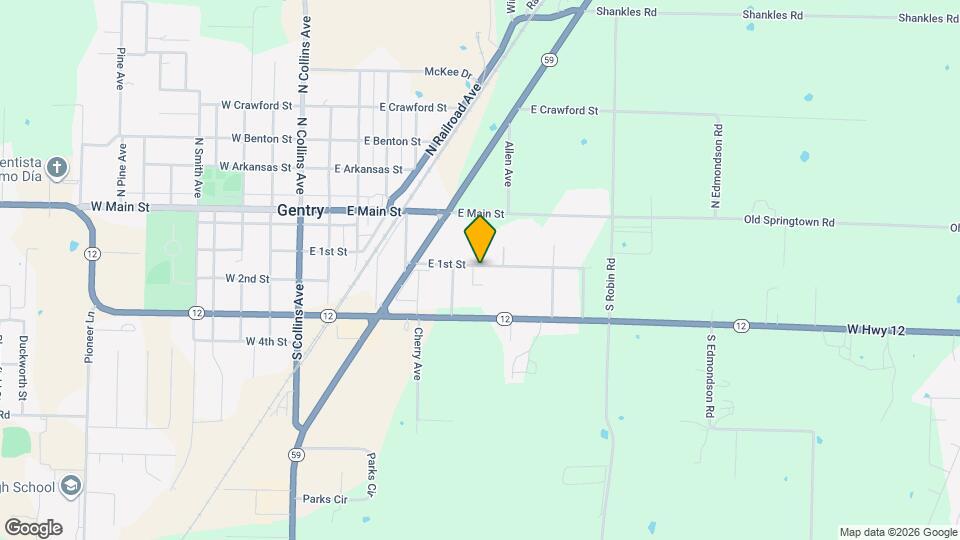 803 E 1st St Map and Location Details