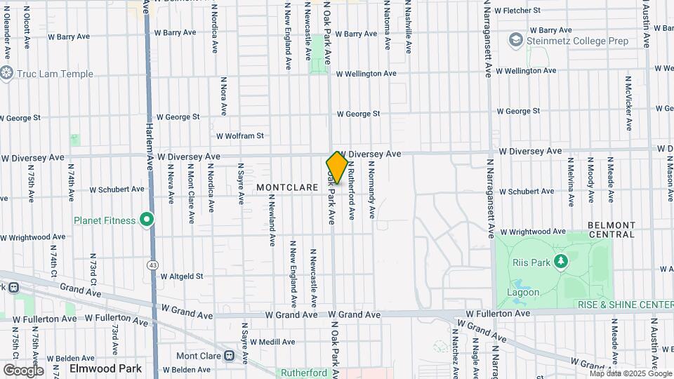 2705 N Oak Park Ave Map and Location Details