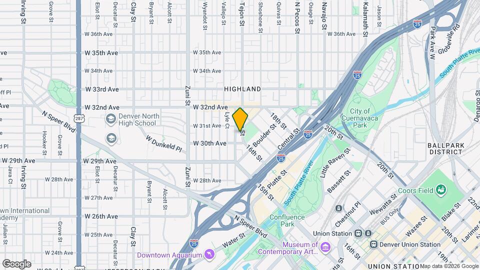 3047 Tejon St Map and Location Details