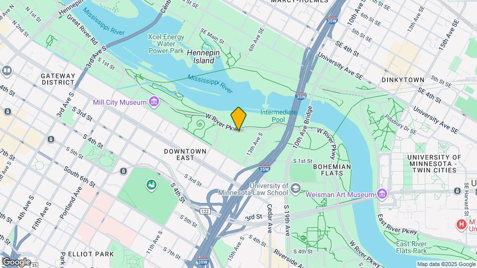 1111 W River Pkwy Map and Location Details