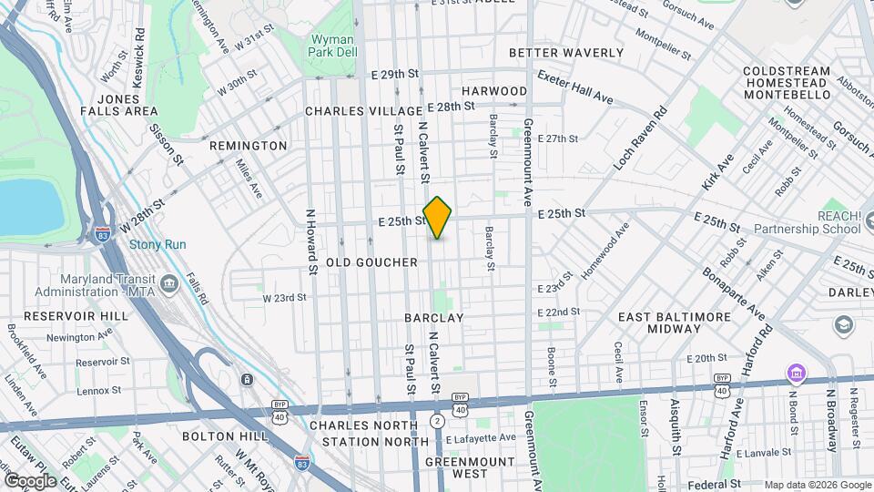 2421 N Calvert St Mapa y Detalles de la Ubicación