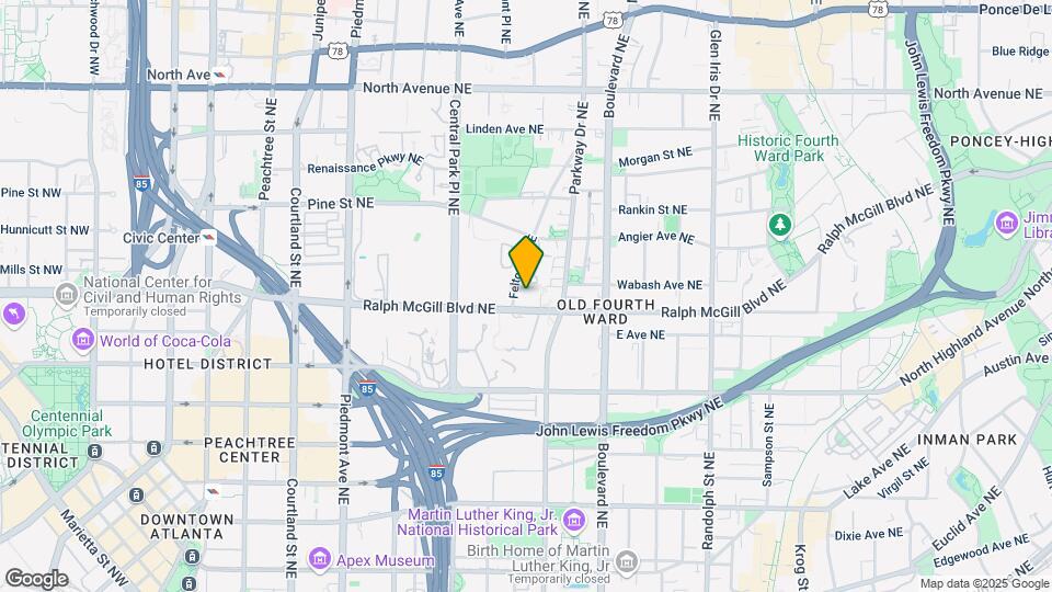 384 Ralph McGill Blvd NE Mapa y Detalles de la Ubicación