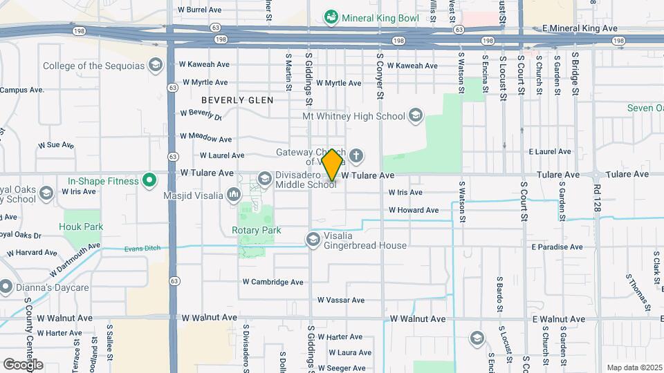 1123 W Tulare Ave Map and Location Details