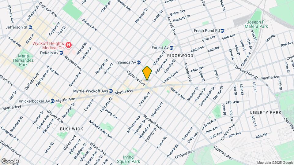 Renovated apt near L & M trains in Ridgewood Map and Location Details
