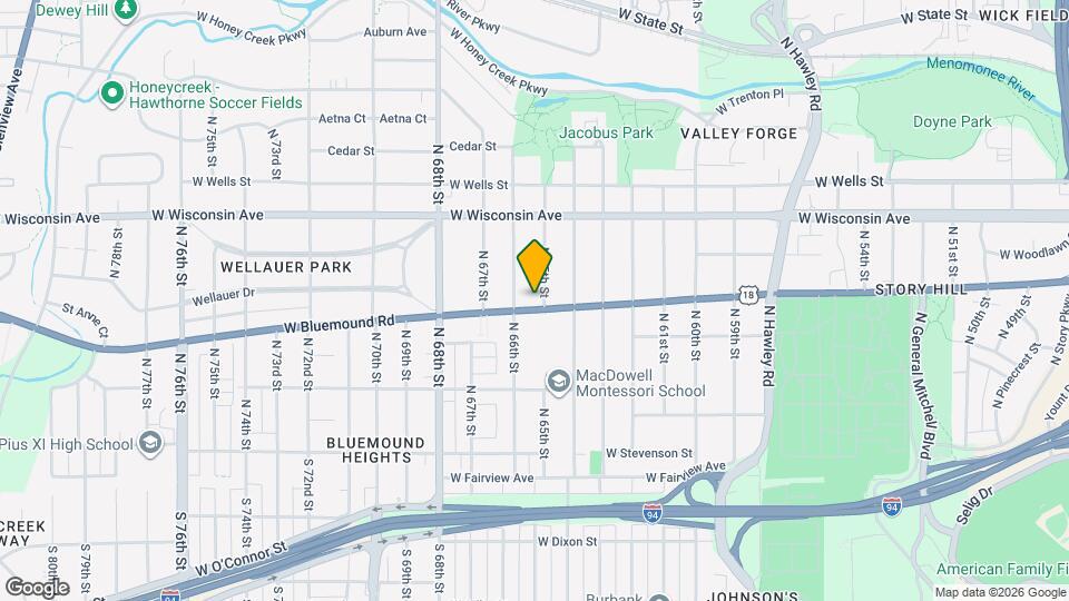 6516 W Bluemound Rd, Unit Upper Map and Location Details