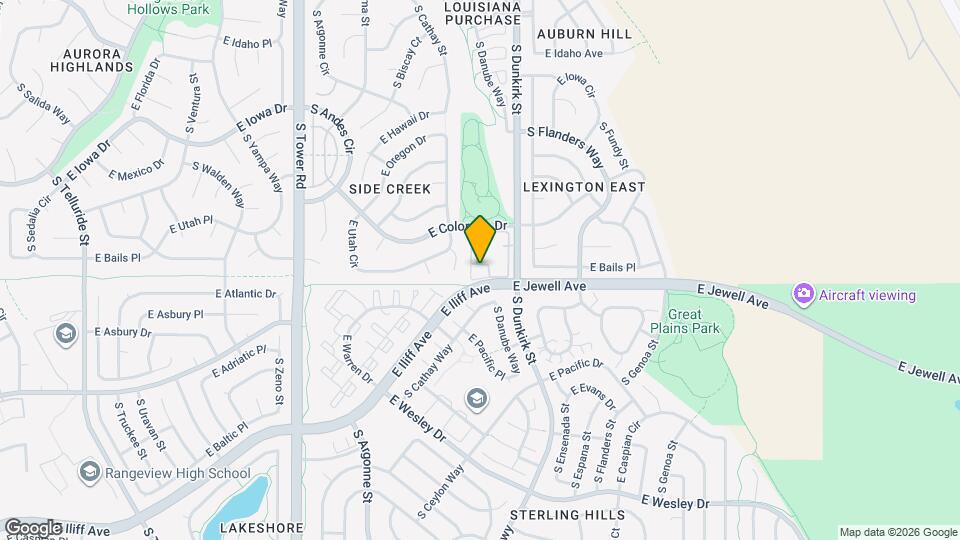 1851 S Dunkirk St Mapa y Detalles de la Ubicación