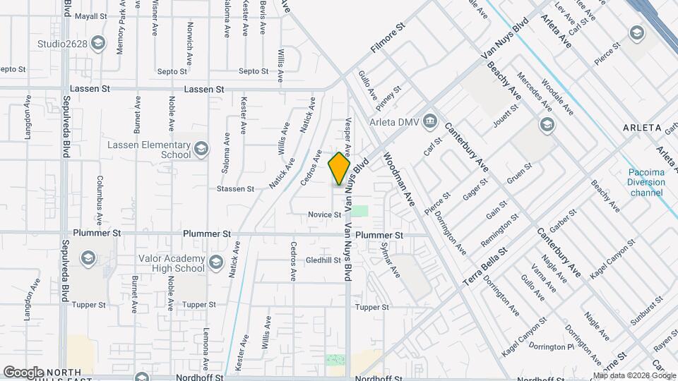 9603 Van Nuys Blvd Map and Location Details