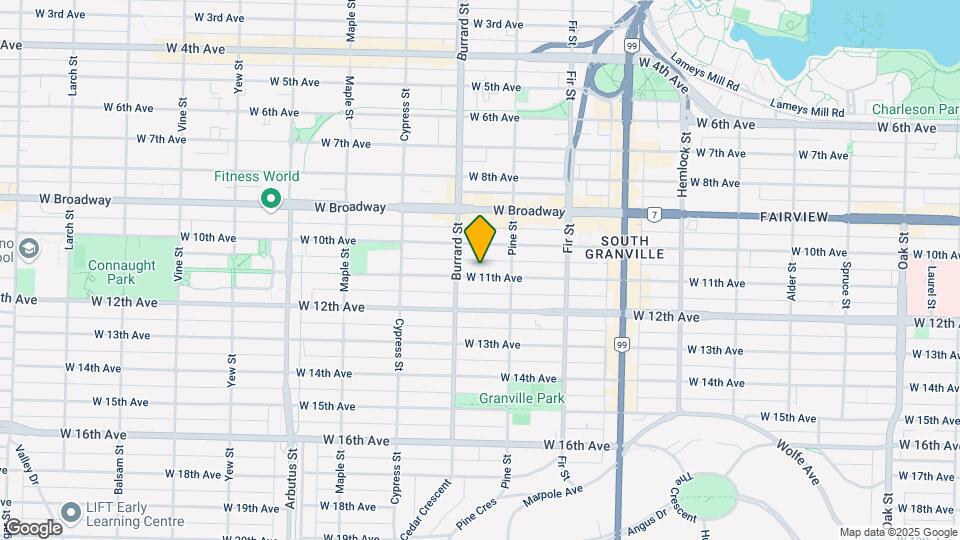 1753 W 11th Ave Map and Location Details