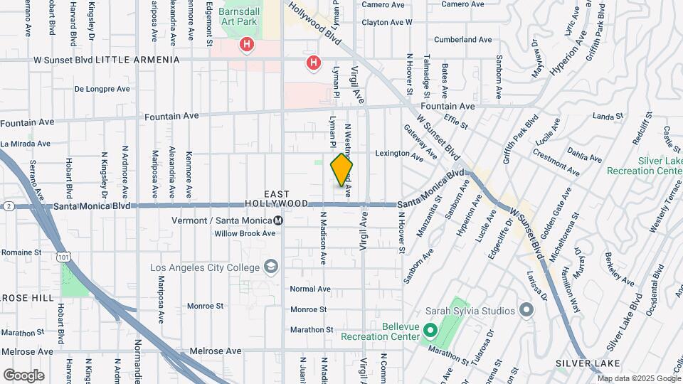 1121-1125 N Westmoreland Ave Mapa y Detalles de la Ubicación