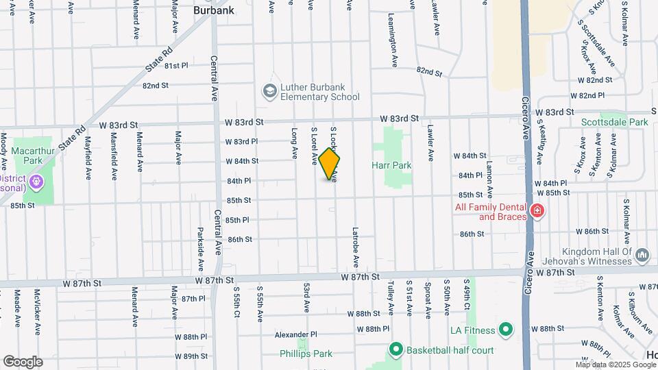8440 S Lockwood Ave Map and Location Details