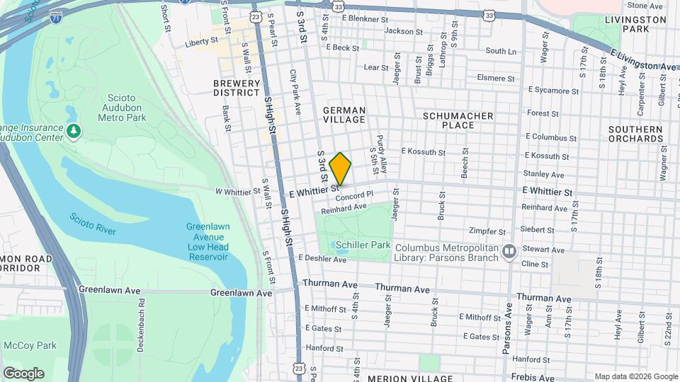 125 E Whittier St, Unit 125 Map and Location Details