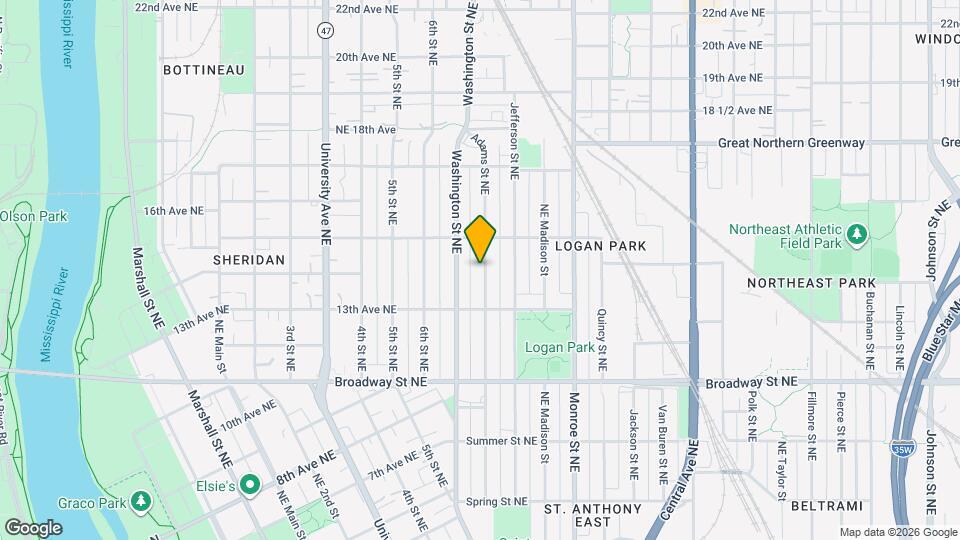 1406 Adams St NE Map and Location Details