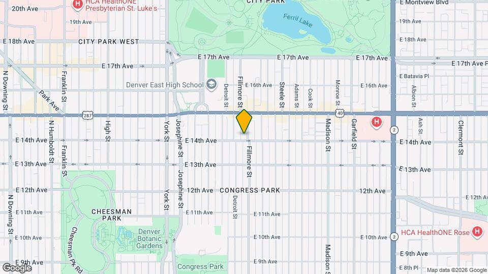 1401 Fillmore St, Unit 2 Mapa y Detalles de la Ubicación