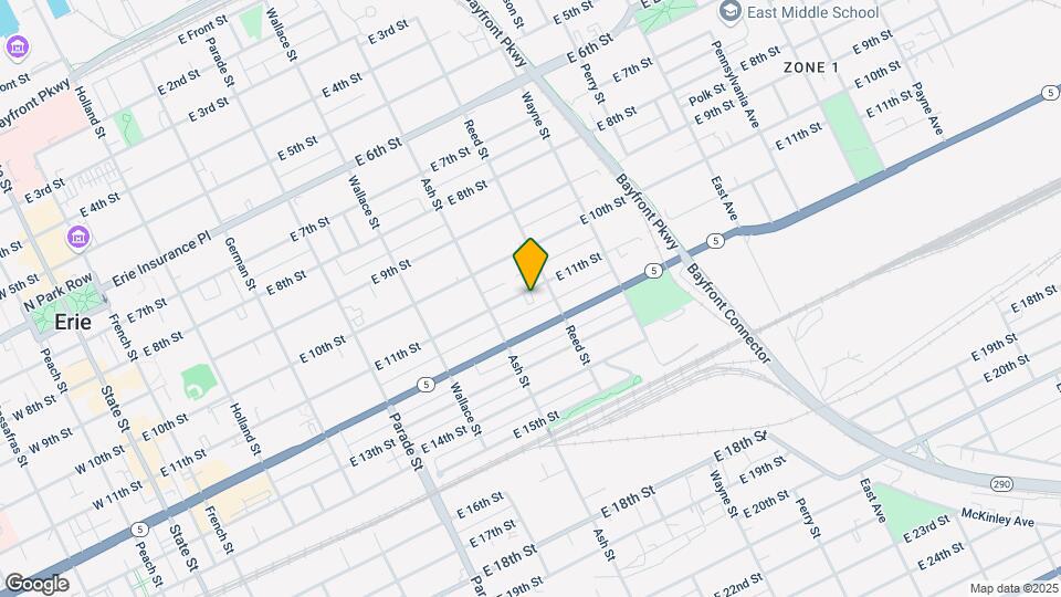 643 E 11th St Map and Location Details