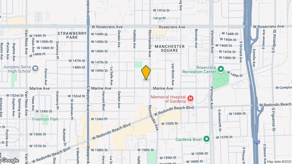 15015 S Normandie Ave Mapa y Detalles de la Ubicación
