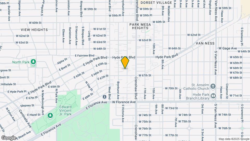 6605 S Victoria Ave Map and Location Details