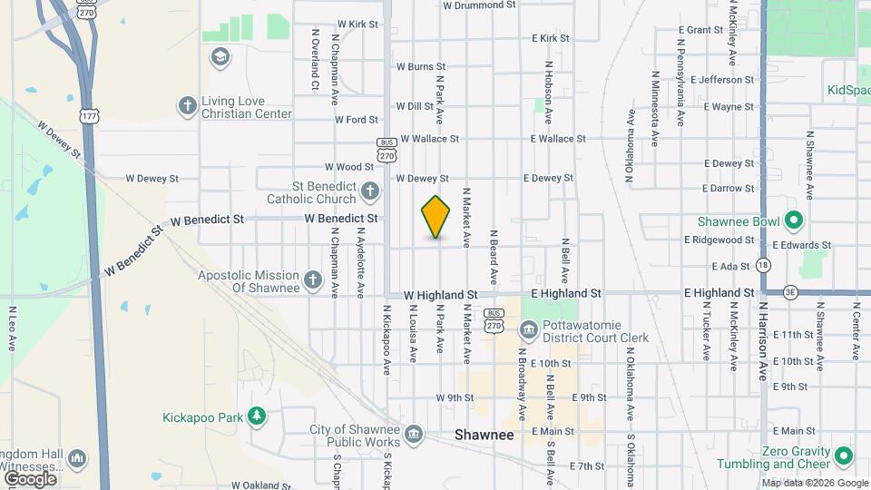 602 N Park Ave Map and Location Details