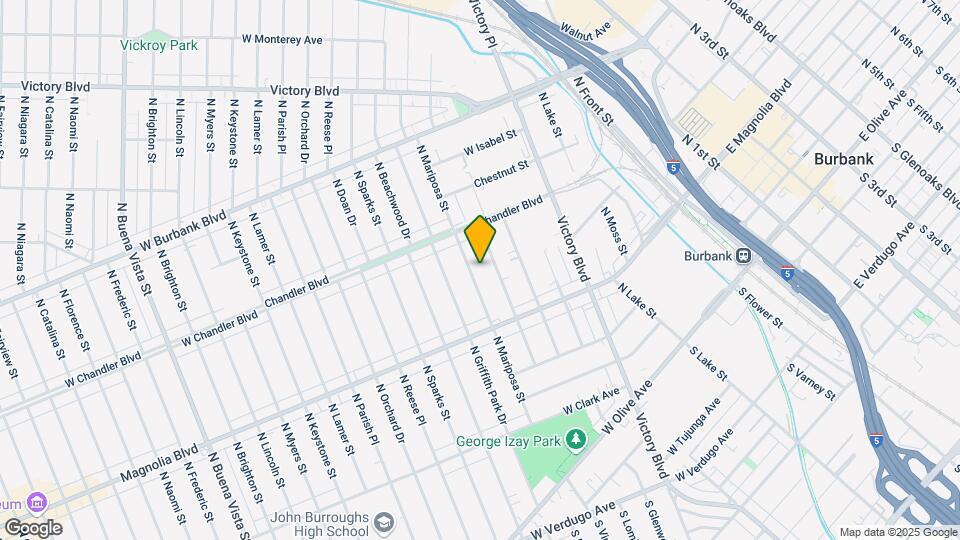 604 N Mariposa St Map and Location Details