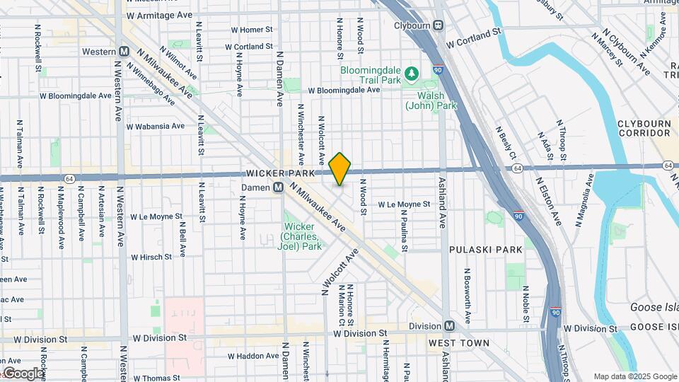 1548 N Honore St, Unit 1F Mapa y Detalles de la Ubicación