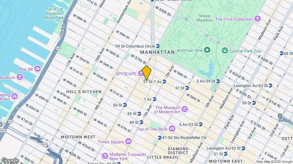 240 W 55th St Map and Location Details
