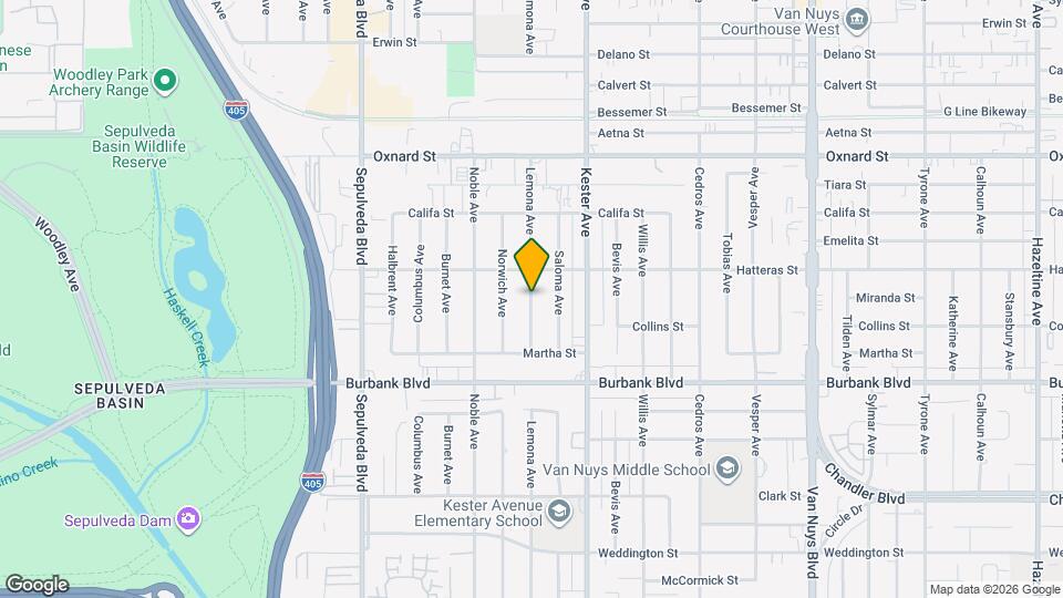 5726 Lemona Ave Map and Location Details