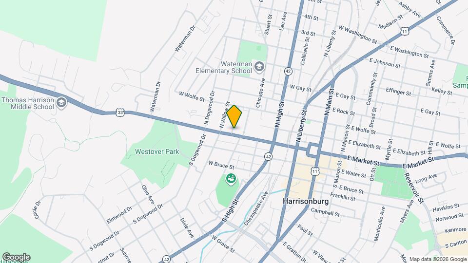 438 W Market St Map and Location Details