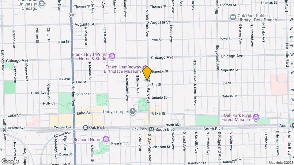 313 N Oak Park Ave Map and Location Details