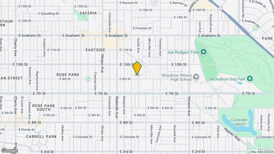 3631 E 8th St, Unit A Map and Location Details