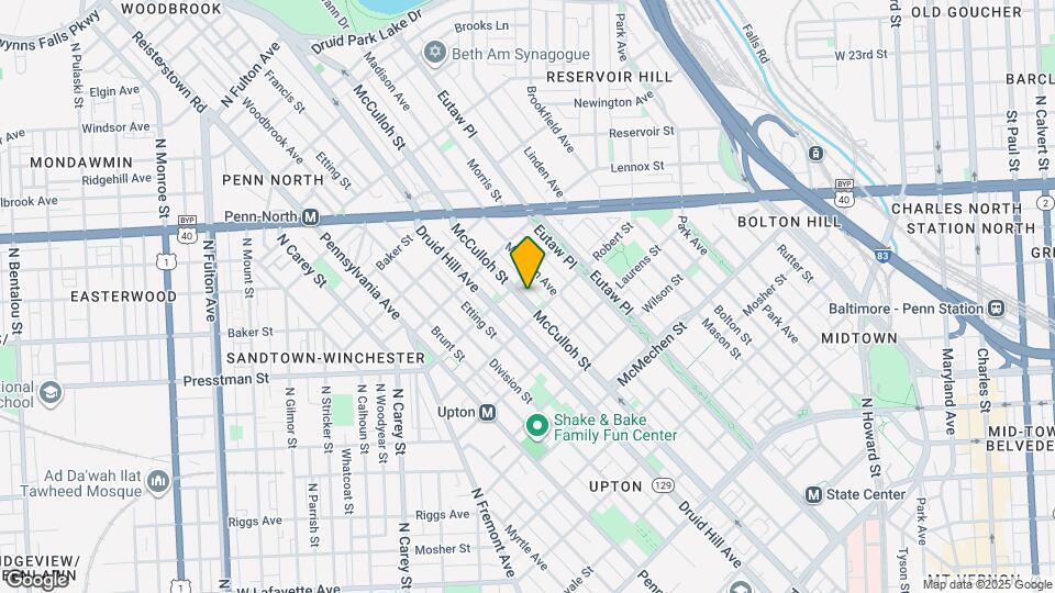 1919 McCulloh St Map and Location Details