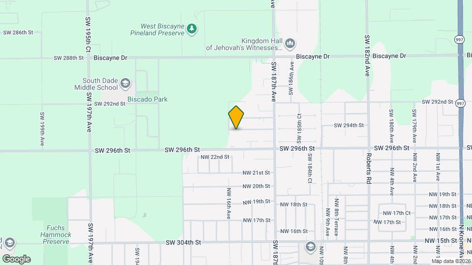18870 SW 294th Terrace Map and Location Details