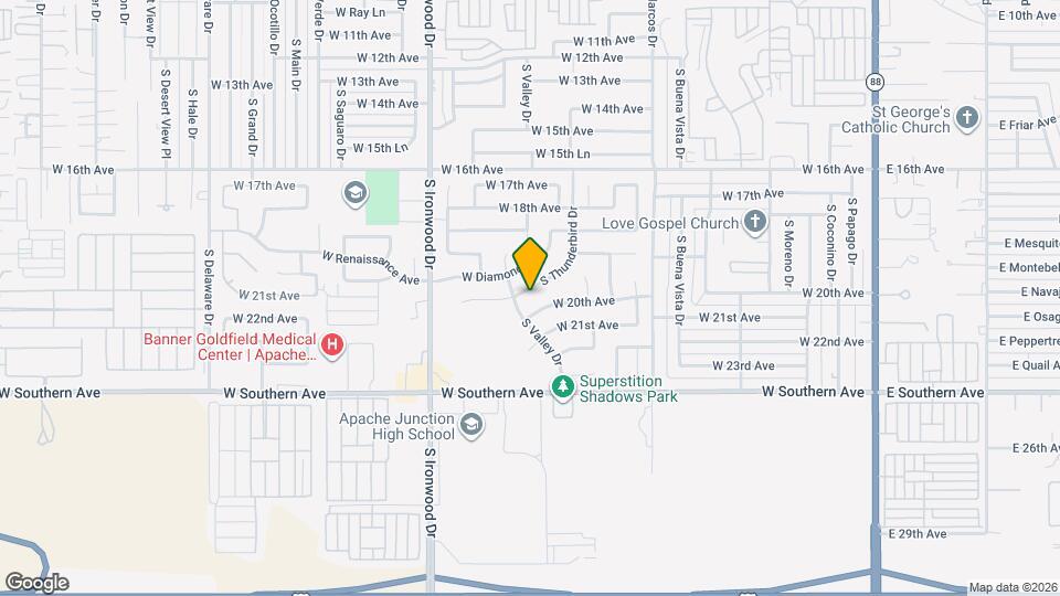 2043 S Thunderbird Dr Map and Location Details