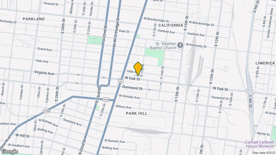 1713 W Oak St Map and Location Details