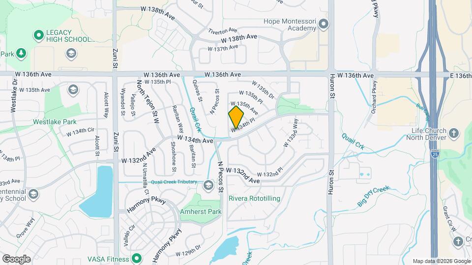 1460 W 134th Pl Map and Location Details