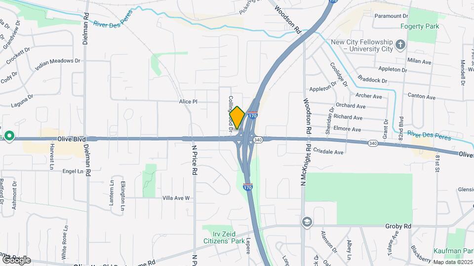 9005 Olive Blvd Map and Location Details