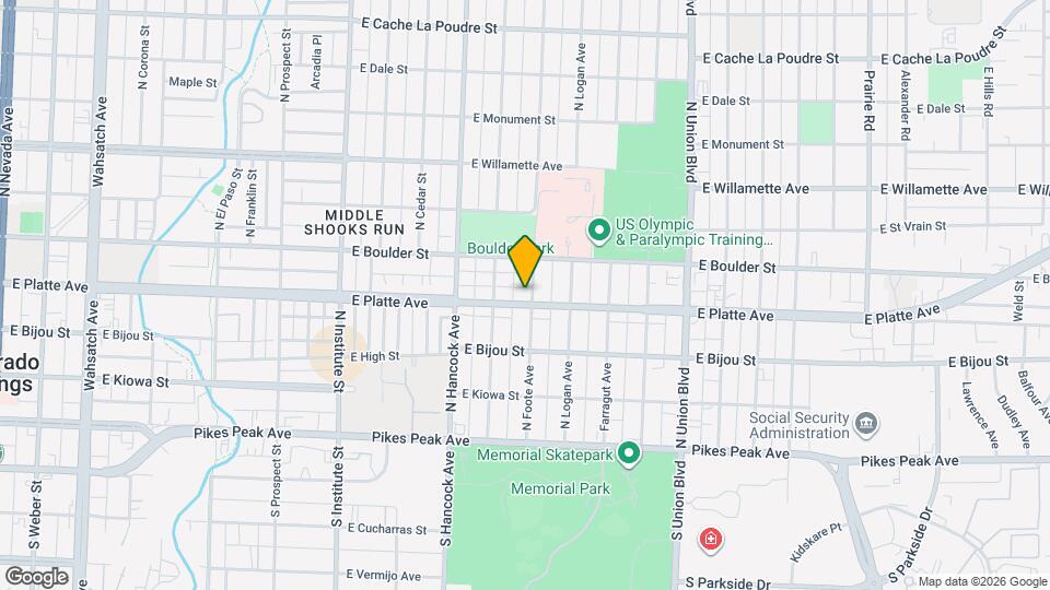 1326 E Platte Ave Map and Location Details