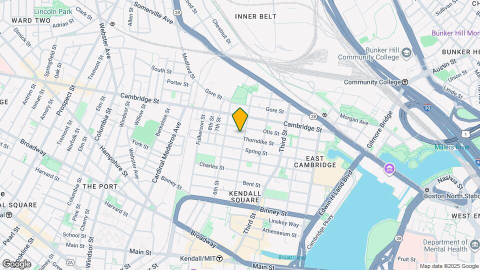 123 Thorndike St, Unit #2L Map and Location Details