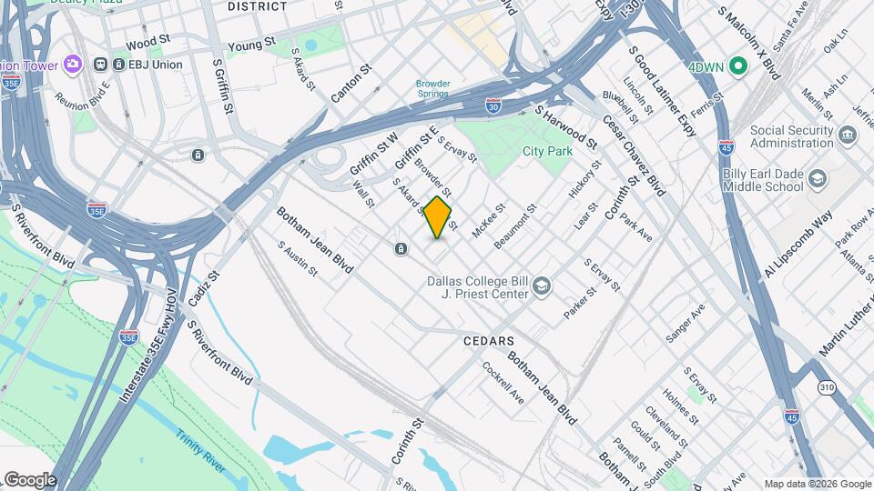 1601 S Akard St Mapa y Detalles de la Ubicación