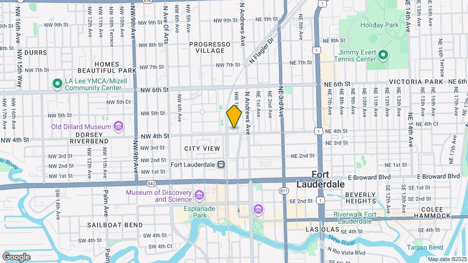 401 NW 1st Ave Map and Location Details