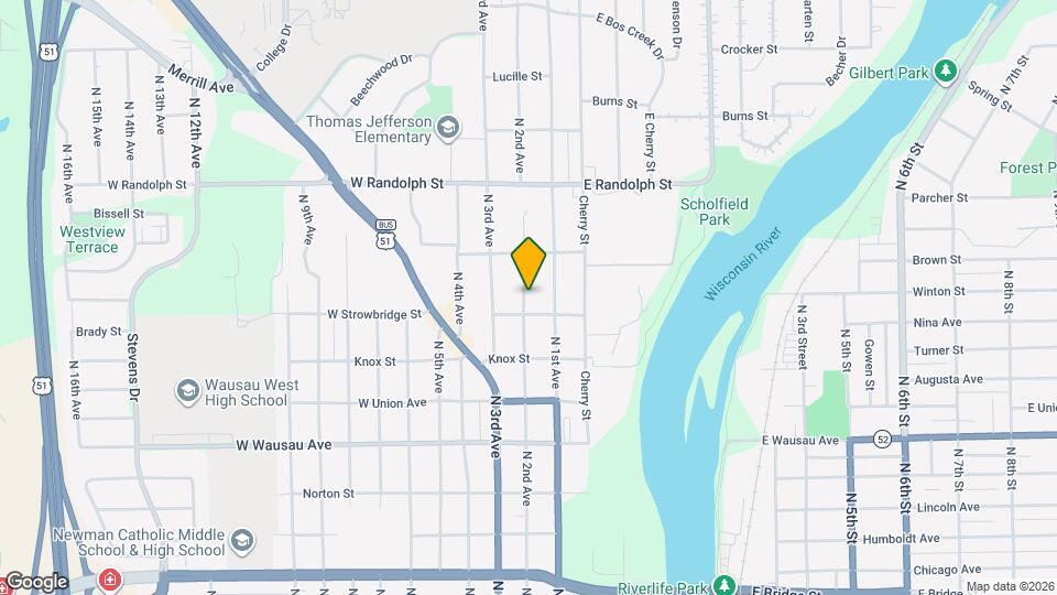 Wausau Columns Apartment Map and Location Details